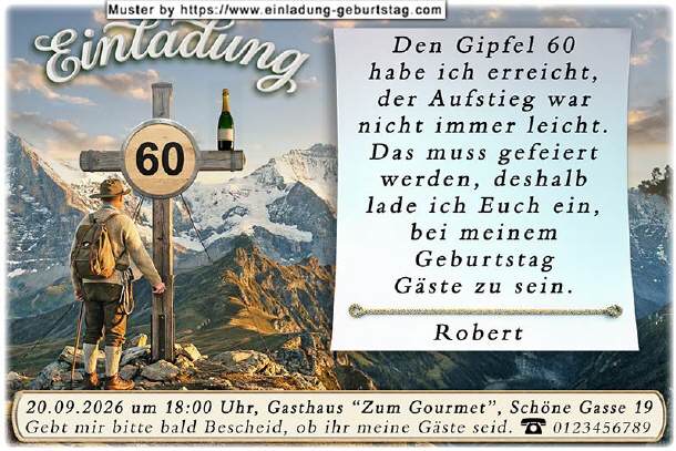 originelle Einladung Geburtstag - das Bergkreuz 1