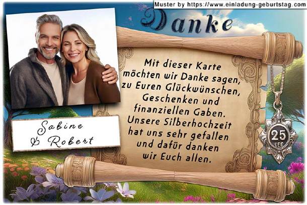 Danksagung Silberhochzeit - die Schriftrolle